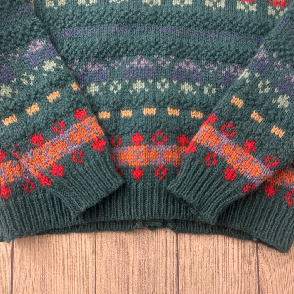 Laura Ashley Scotland Fair Isle Wool Cardigan Cottagecore Vintage Medium/Large - Picture 8 of 8